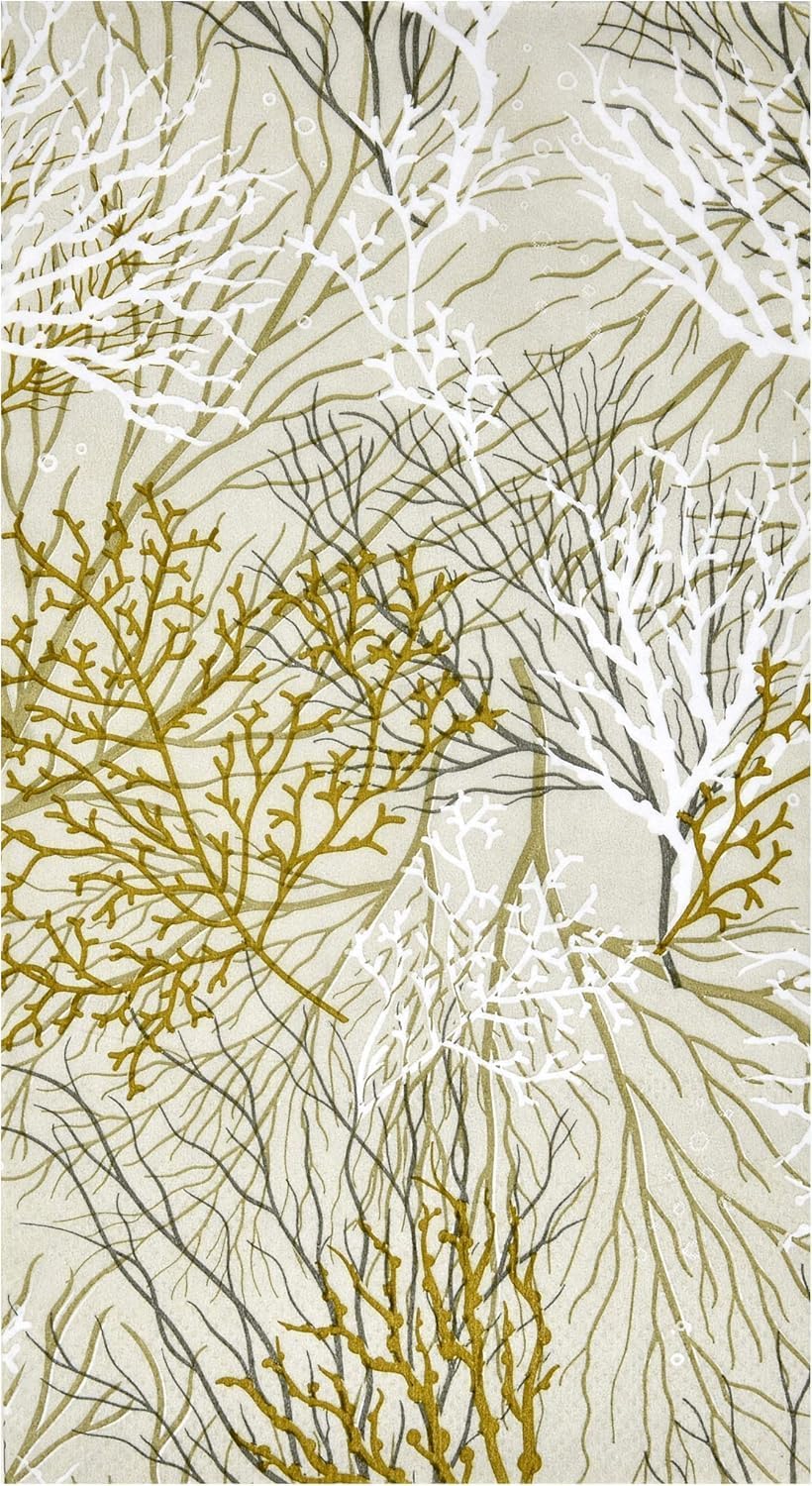 100 Count Gold Sea Fan Guest Napkins Coastal Ocean Paper Hand Towels for Bathroom Beach Wedding Nautical Party Table Decor Supplies