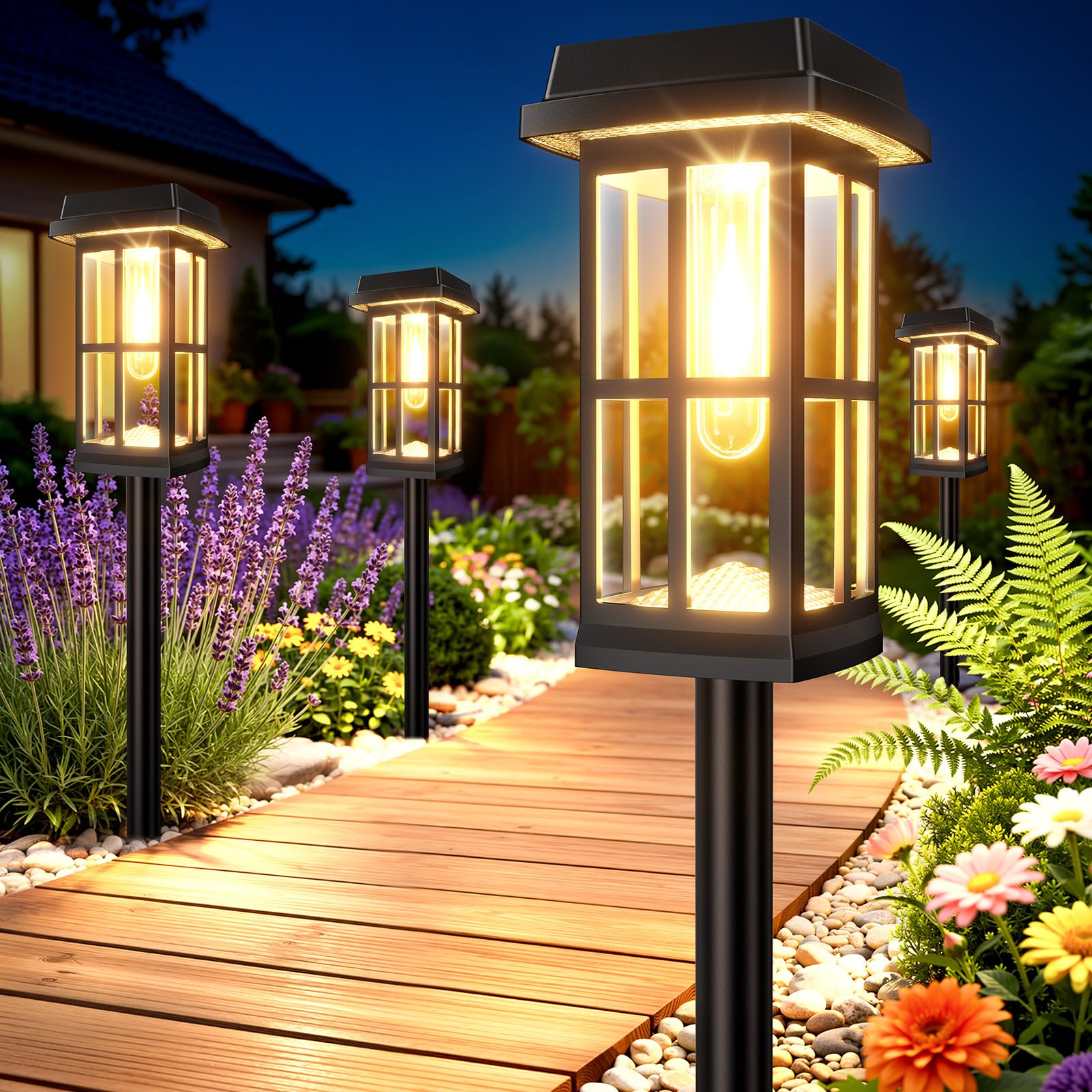 Ahaorigin 8 Pack Solar Pathway Lights Outdoor