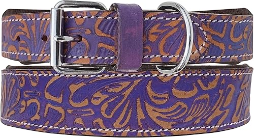 Miniatura 3 de Collar de perro de cuero estilo occidental resistente acolchado para cachorros y perros grandes 10AB134-XS