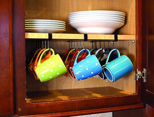 Miniatura 4 de Spark Innovators Ganchos de almacenamiento para debajo del gabinete, para tazas, utensilios, tazas de café, se adapta a estantes de hasta 1 pulgada,