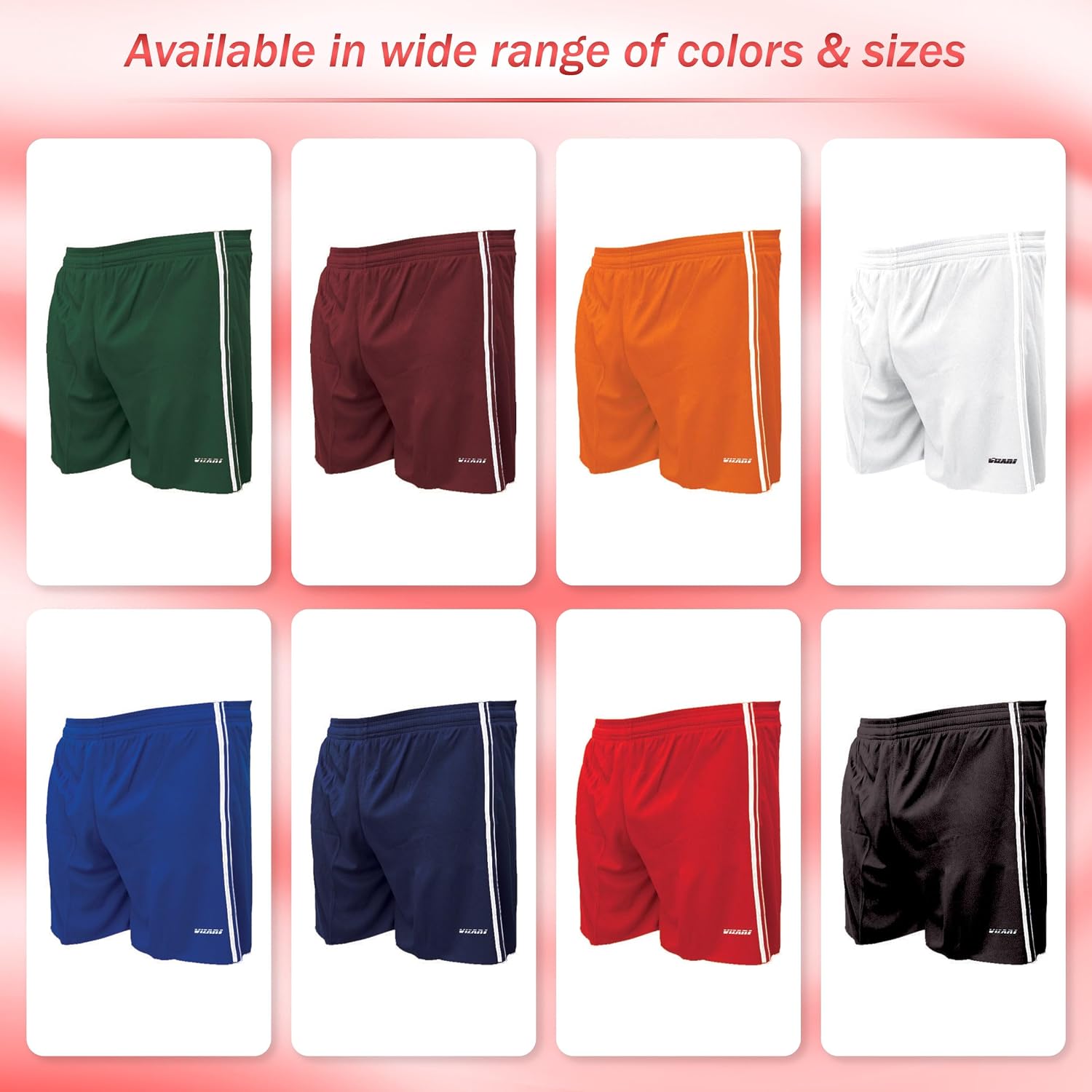 Vizari Athletic Shorts for Youth | Breathable Polyester Perfect for Soccer, Gym, Running, and Sports Play