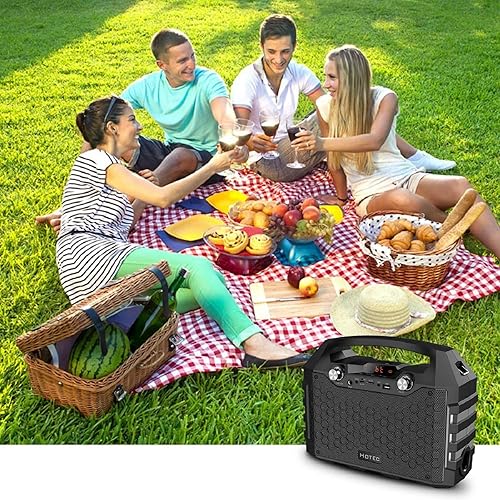 Miniatura 7 de Hotec Sistema de altavoces PA portátiles inalámbricos, potente máquina de karaoke Bluetooth con micrófono inalámbrico dual para bodas, fiestas,
