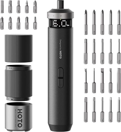 HOTO PixelDrive Electric Screwdriver Set, Smart Display, 6 Torque Settings