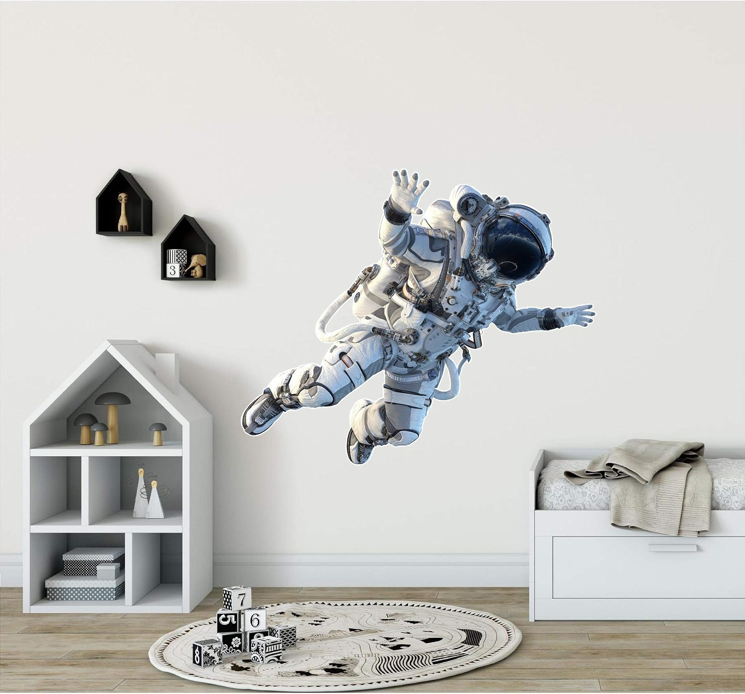 48" Astronaut #1 Wall Decal Removable Wall Sticker for Boys Bedroom Playroom Decor Futuristic Space Sci Fi Cosmonaut