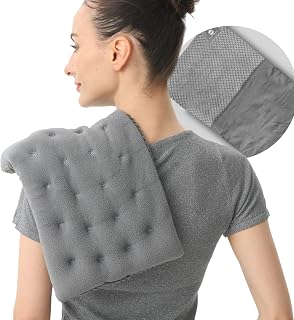 uncn Heating Pad Microwavable with Washable Cover 15x9" Microwave Heat Pack Hot Pads Moist Bean Bag for Neck and Shoulders Multipurpose 2.2Pound