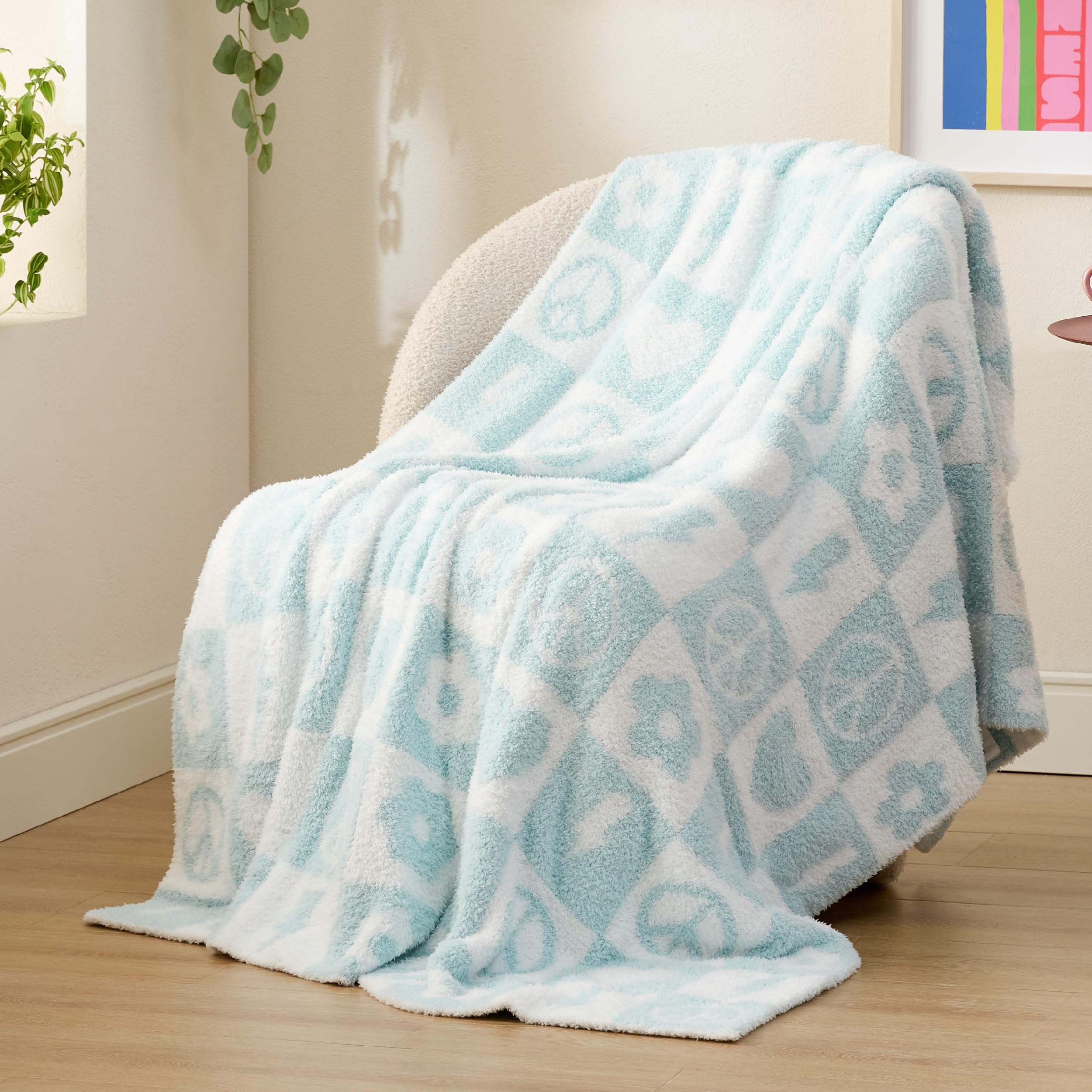 Bedsure Back to School Decorations Throw Blanket - Soft Dorm Room Essentials Gifts for Students Girls and Boys, Fluffy Fuzzy Plush Lightweight Print Pattern Blanket for Couch Sofa Bed (50" x 60")