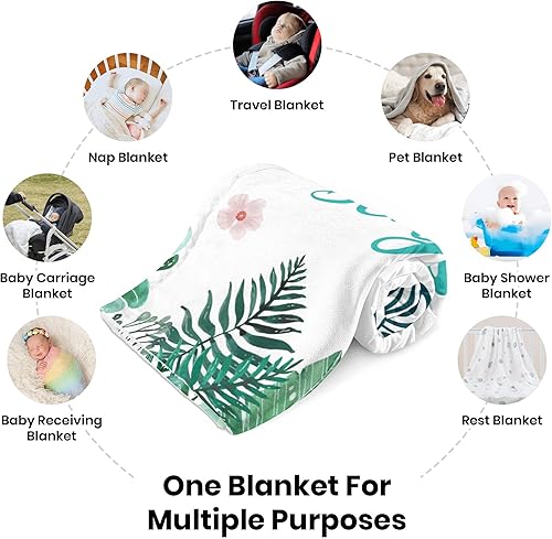 Miniatura 7 de J&SBGFT Manta de bebé personalizada con nombre para niños - Manta de recepción personalizada con nombre para niños pequeños, decoración