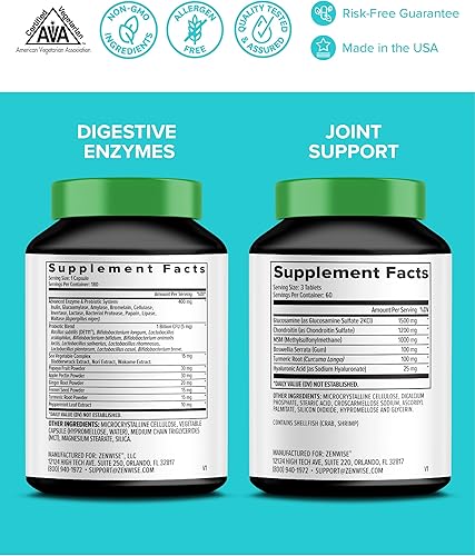 Miniatura 2 de Zenwise Health Enzimas digestivas, soporte articular y lata de tamaño de viaje