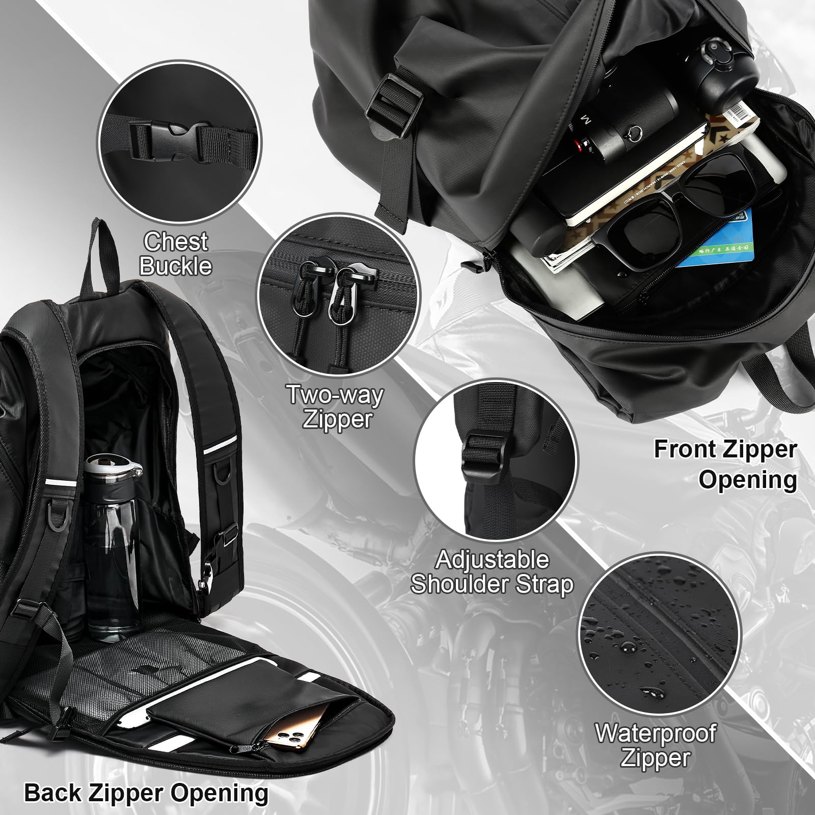 Zaino per moto,Zaino impermeabile per caschi per uomini,Accessori per moto,Zaino da viaggio