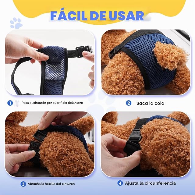 Foto 4 de 7 de 2 Piezas Bragas Perras Menstruales, Pañal Perro Hembra, Pañales Perro Macho Hembra, Pañales para Perros Hembra