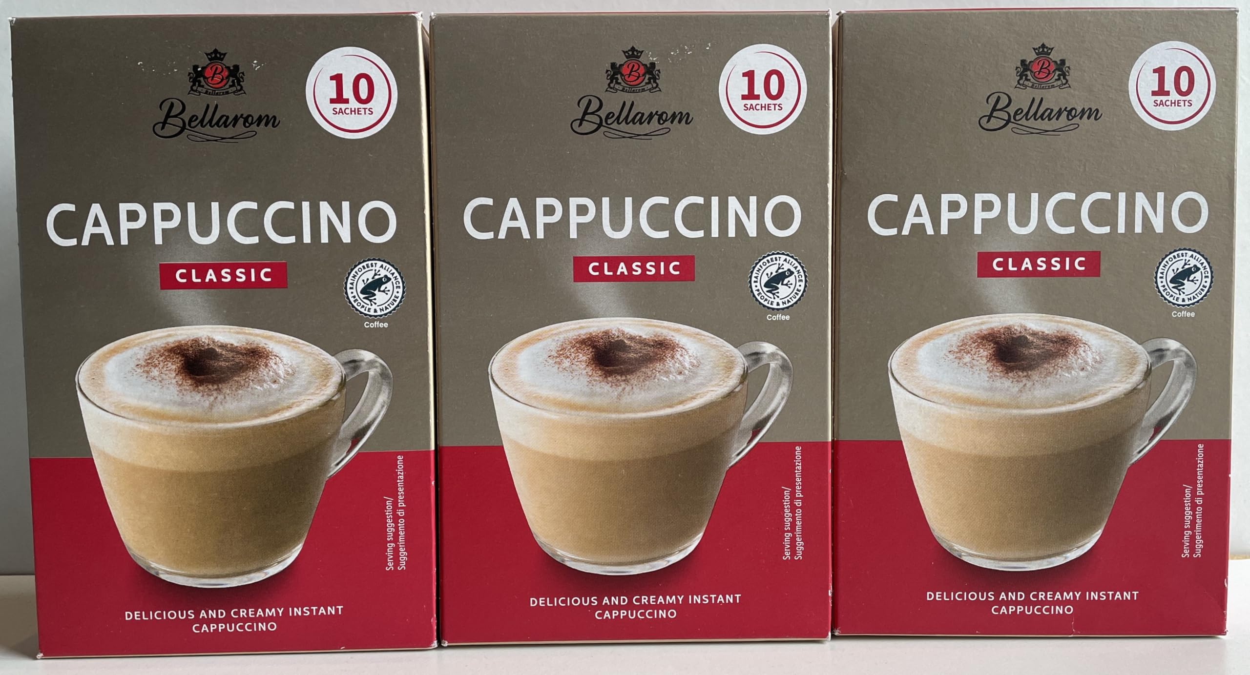 Instant Cappuccino Sachets – Classic | 3 Packs (30 Sachets Total) | Creamy Coffee Drink | Just Add Hot Water