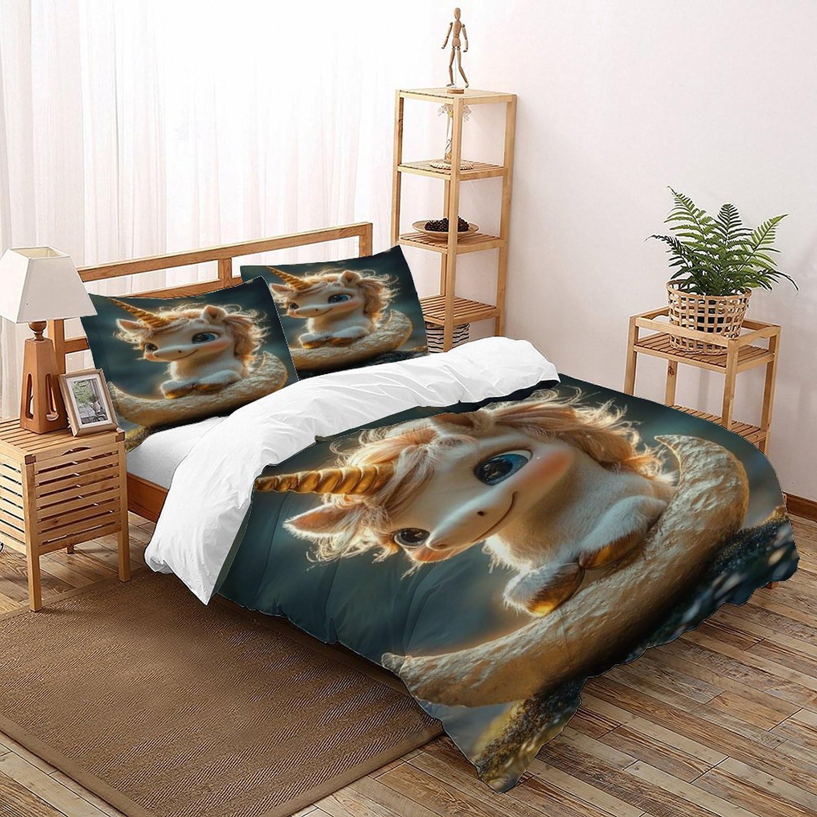 Ensemble literie licorne pour créer un cocon douillet dans une chambre d'adulte