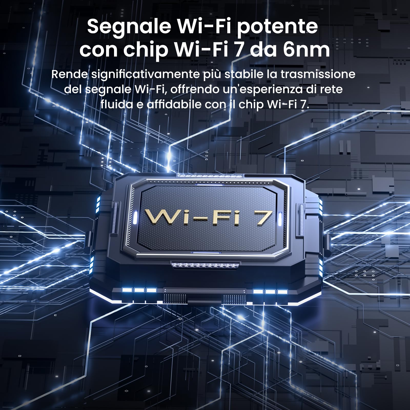 Tenda RE3L Router Wi-Fi 7 BE3600 Dual-Band, Mesh WiFi, Porte WAN/LAN Gigabit, 5 Antenne Verticali, 4K-QAM, MLO, NFC, VPN, WPA3, Controllo tramite App