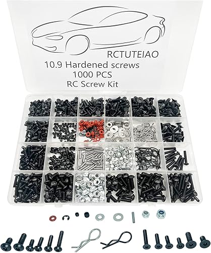 Juego de 1000 tornillos universales RC Kit surtido, tornillos de fijación para Traxxas Axial Redcat HPI Arrma SCX10 Losi 18 110 112 116 escala RC