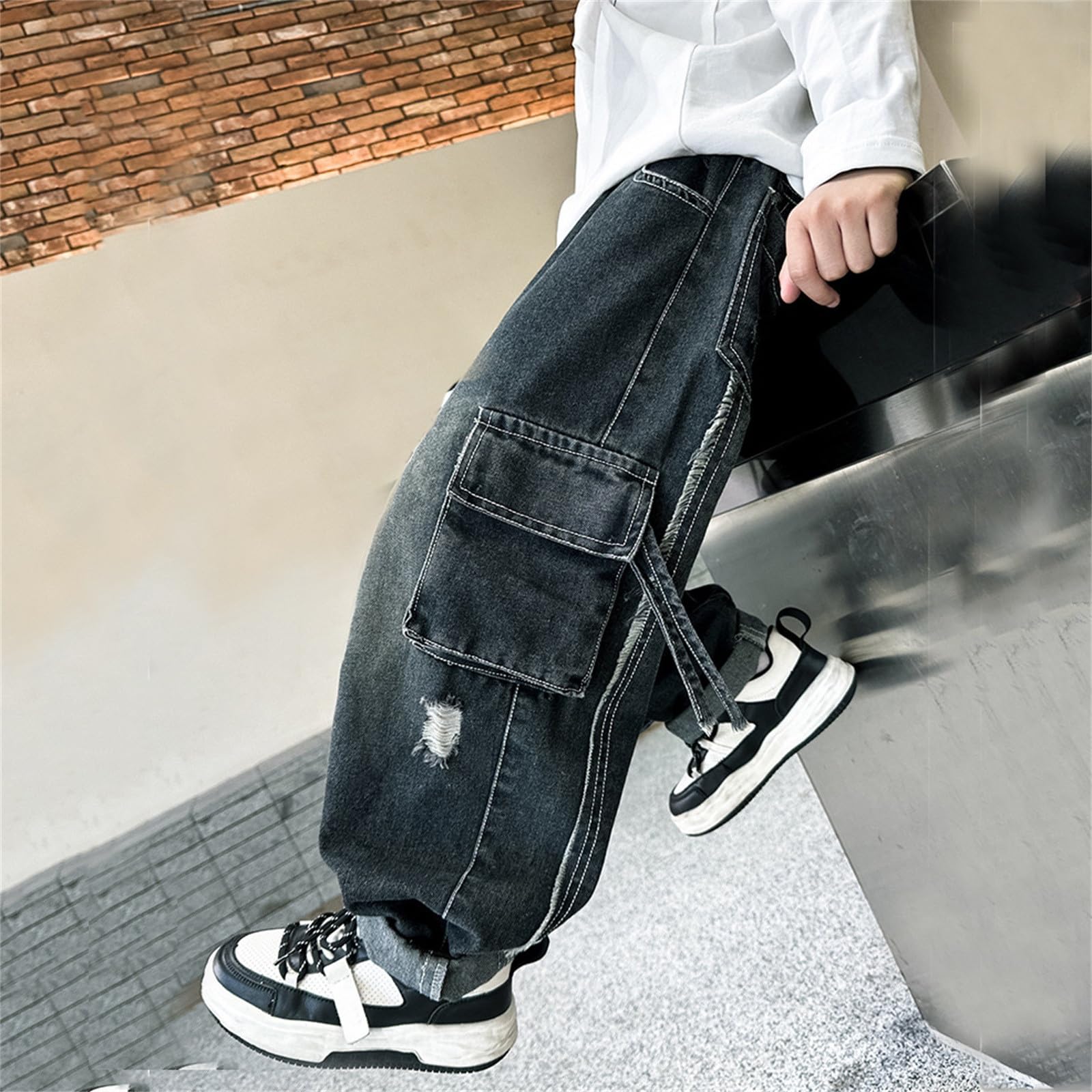 Genérico Vaqueros Niño - Pantalones Vaqueros Térmicos De Invierno con Forro Polar para Niños Pantalones Vaqueros Gruesos Y Cálidos para Jugar Al Aire Libre En Climas Fríos