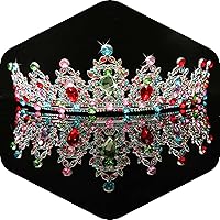 Vista 16 de Kamirola - Corona de reina y tiaras corona de princesa para mujeres y niñas, diademas de cristal para novia, princesa para bodas y fiestas (01)
