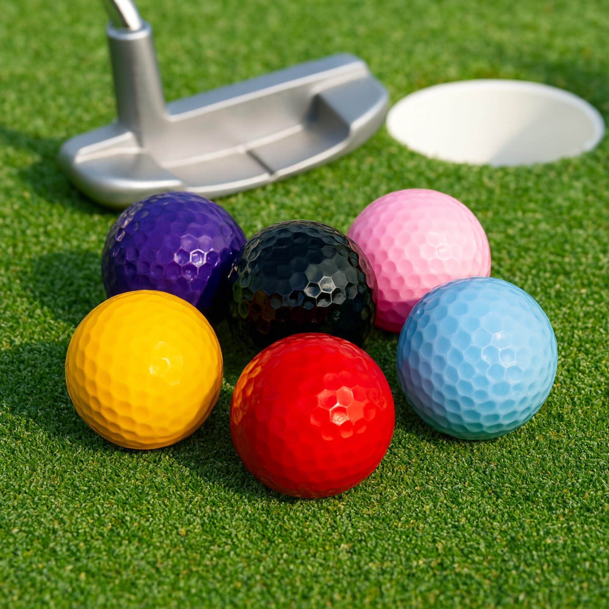 Thorza Colored Golf Balls - Multicolored Set of 6, 12, 24 Mini Golf, Putting Practice and Training — Amazon image 6