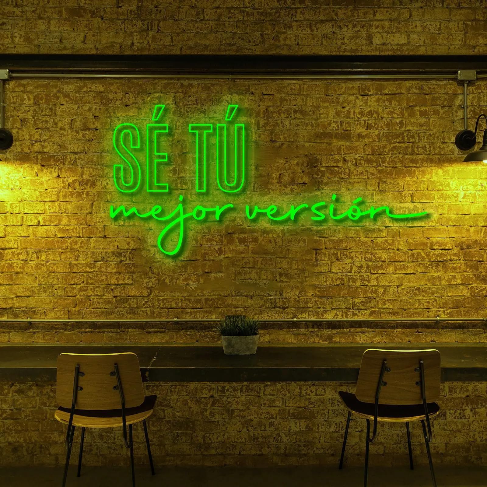 Letrero SE TU MEJOR VERSION Cartel Luminoso LED, Metacrilato, 95X45cm | Escaparate, Decoración de Pared, Luz Brillante, Alimentación 12v
