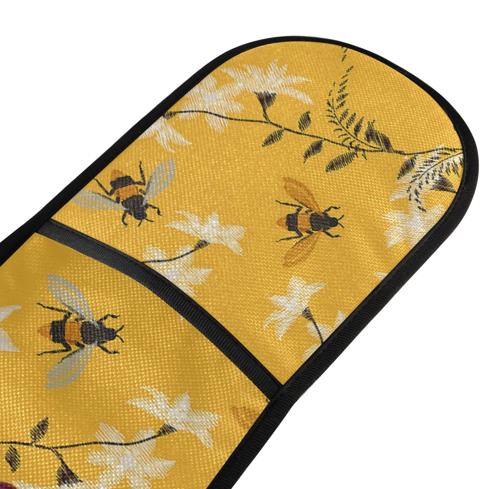 ZZXXB Spring Bee Floral Double Oven Mitt Heat Resistant Non-Slip Kitchen Gloves Extra Long 7