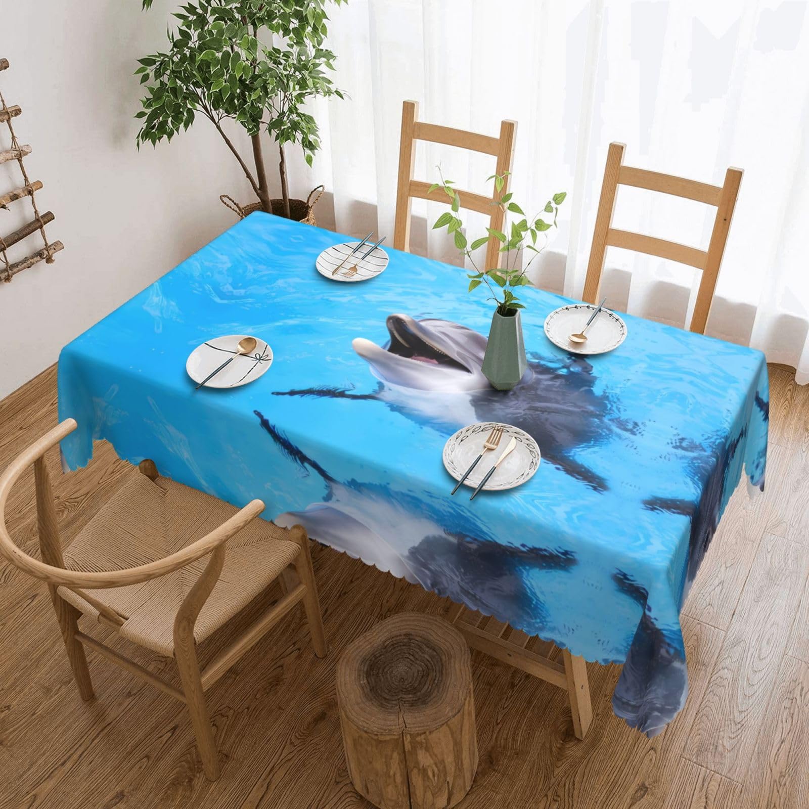MROWYC Dolphin Printed tablecloths are suitable for hotels, picnics, and parties, and can effectively protect the tabletop