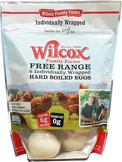 Wilcox Farms Free Range Hard Cooked Eggs, Individually Wrapped, 6 Count