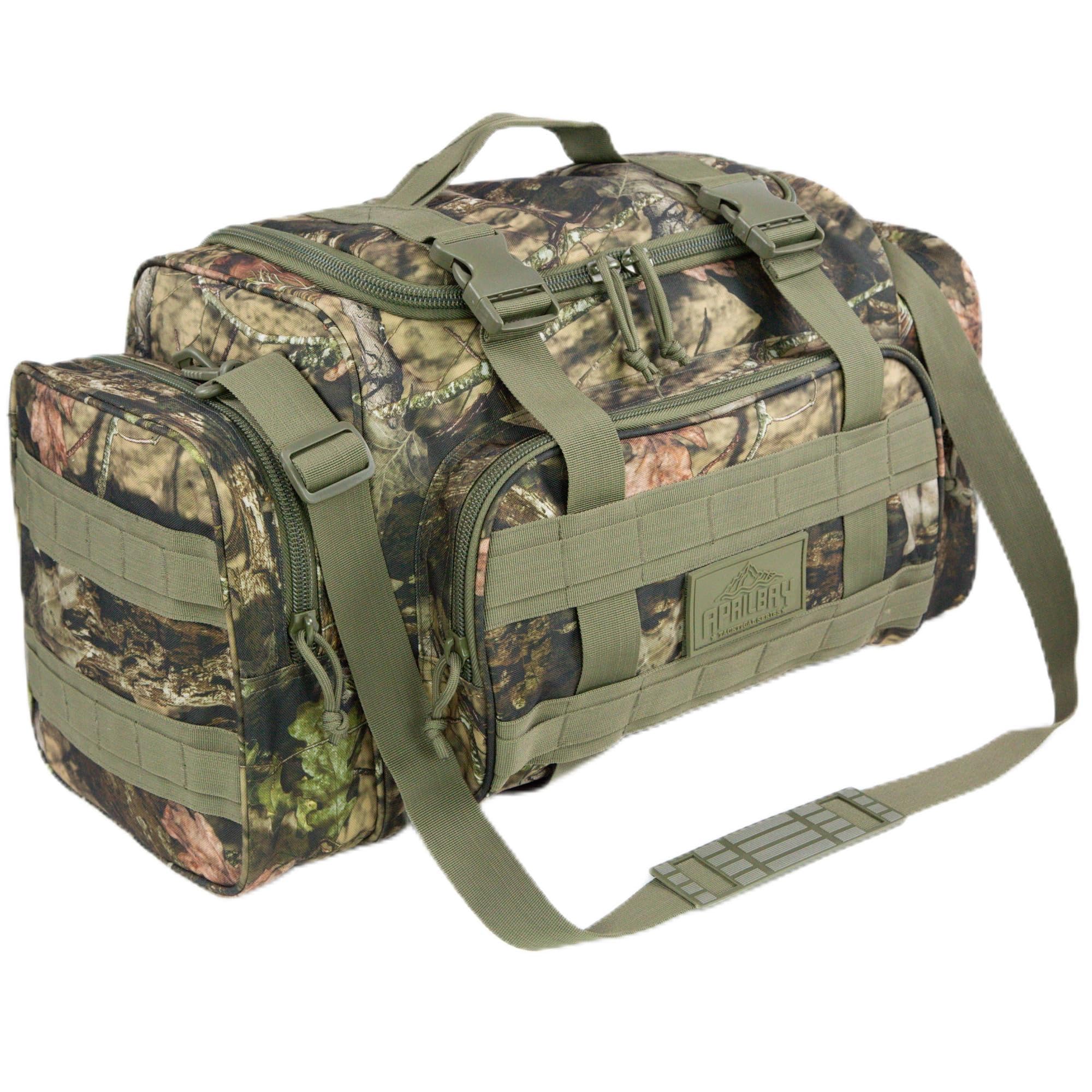 Tactical Duffle Bag Gym Duffel Bags For Men Travel& Equipment Motorcycle Tail Bag Military Heavy Duty Shoulder Large Duffle (Forest Tree Camouflage)