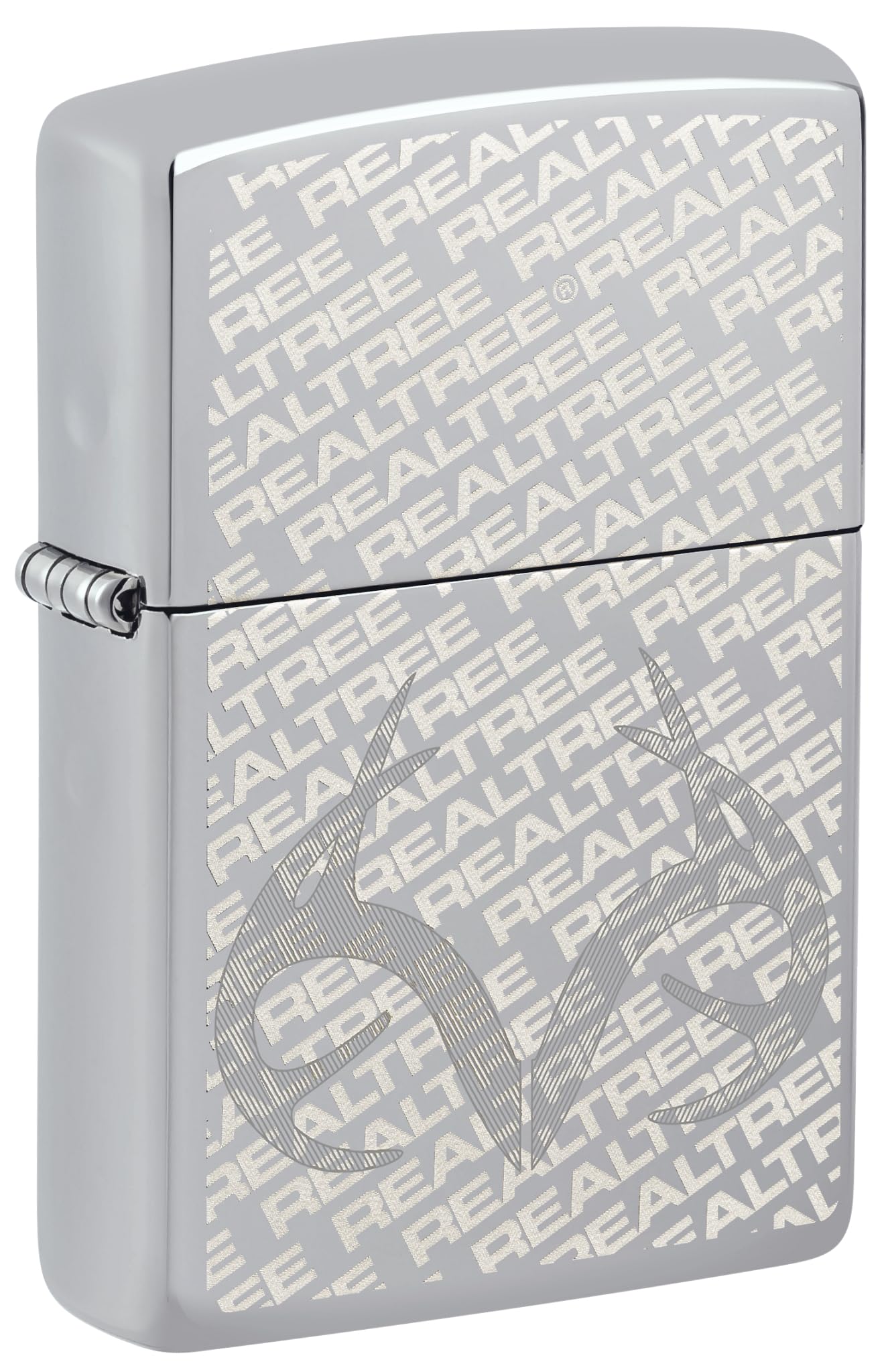Zippo Realtree Zapalniczka Sztormowa, Laserowe Grawerowanie, Wielokrotnego Użytku, Wiatroodporna, Pudełko na Prezent, Chrom, USA