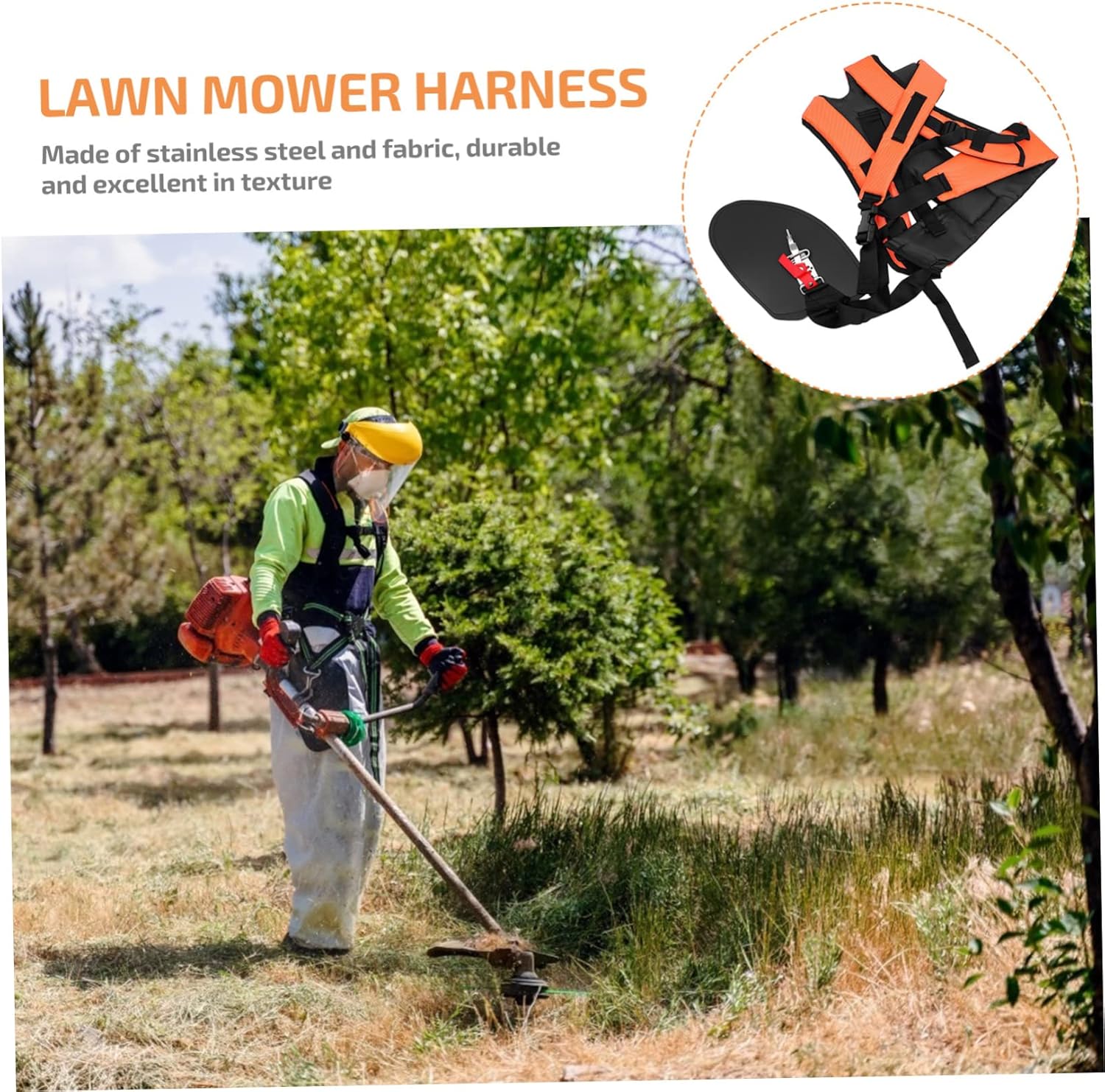 2pcs Comfortable Padded Lawn Mower Harness Belt Trimmer Harness for Hover Riding Mowers