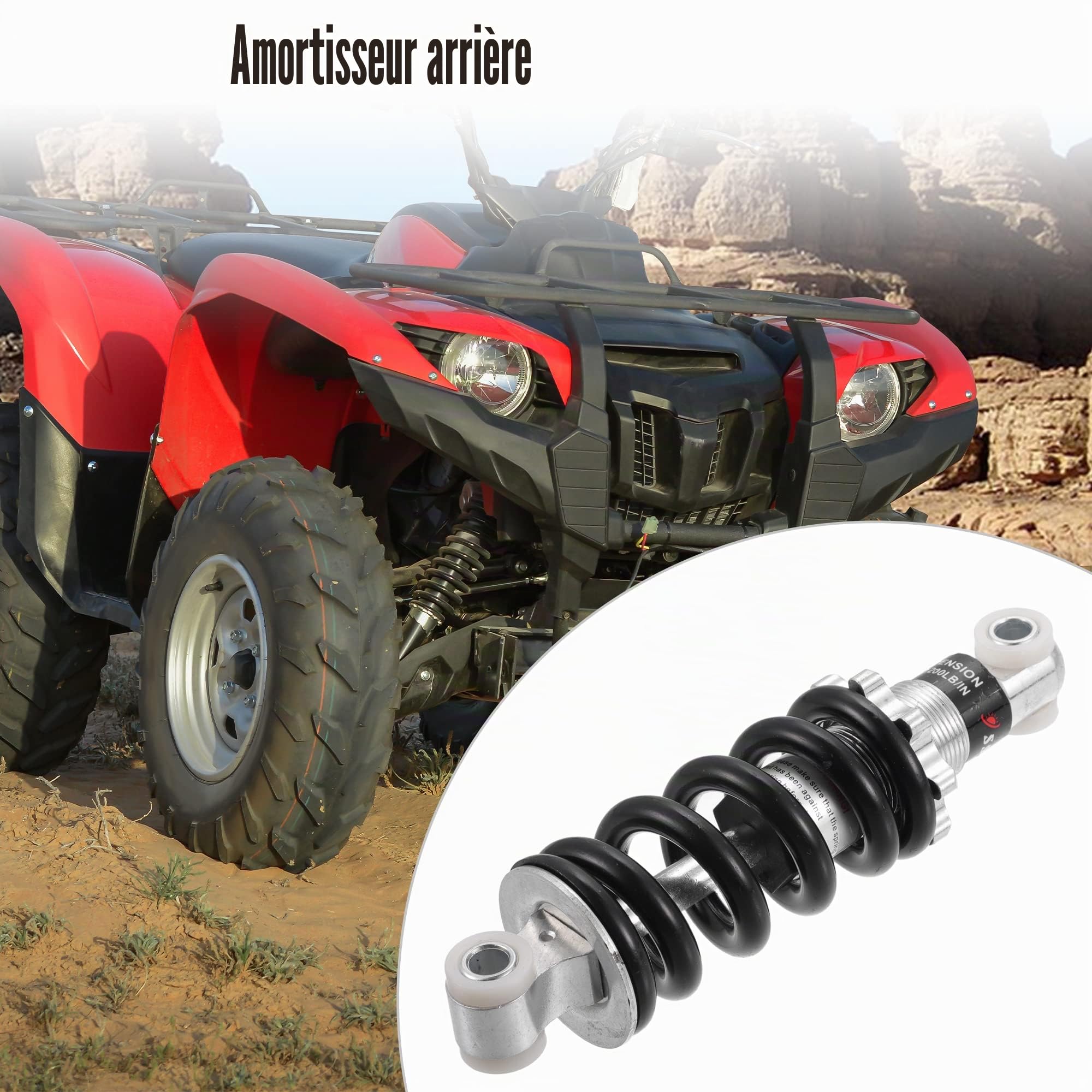 X AUTOHAUX Amortisseur arrière 150 mm 544,3 kg pour scooter Dirt Bike Argenté