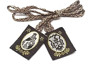 Zaraleas Carmelita Catholic Scapular Brown Rectangular Icon Stitch Handmade St. Carmen Saint Lady Mt Carmel