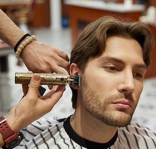 Miniatura 3 de VAGARY Cortapelos eléctrico profesional para hombres, recortadora de pelo de barba con cuchilla en T, cortadora de pelo eléctrica inalámbrica y