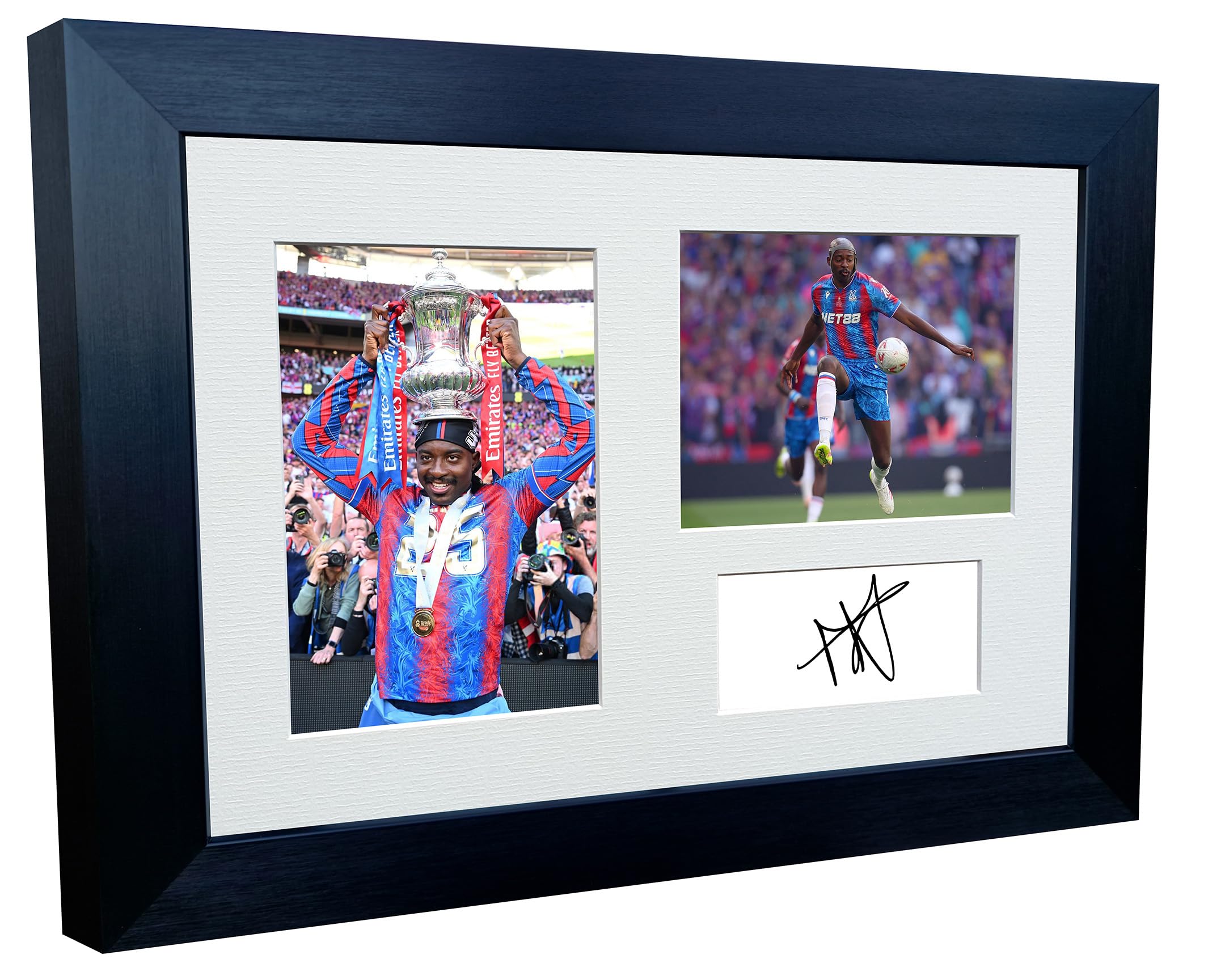 12x8 A4 Signed Jean Philippe Mateta Crystal Palace FC FA Cup Winners 2025 Autographed Autograph Signature Picture Frame Photograph Photo Poster Football Soccer Gift Triple