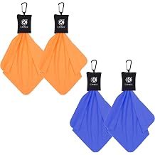 Camkix Cleaning Cloth with Open Bottom Pouch and Carabiner - 4 Pack - Pull Out Microfiber Cloth 7.9" x 7.9" - For Delicate Surfaces and Sensitive Optics - Glasses, Camera Lenses, Gadget Screens