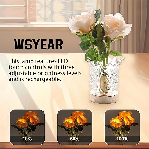 Miniatura 2 de WSYEAR Lámpara de mesa personalizada, regalos para mamá, esposa, hija, escritorio de madera de tela para dormitorio, sala de estar, oficina,