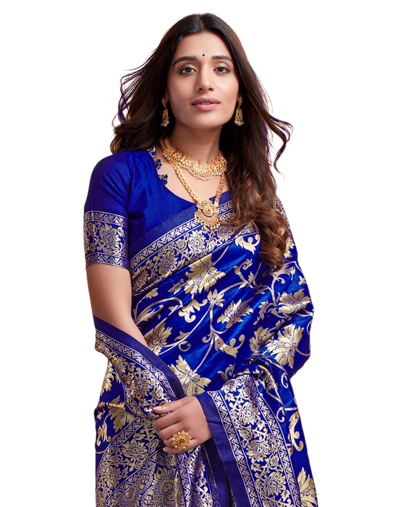 siril Women's Banarasi Soft Silk Saree Pure Silk with Unstitched Blouse Piece-picture-17