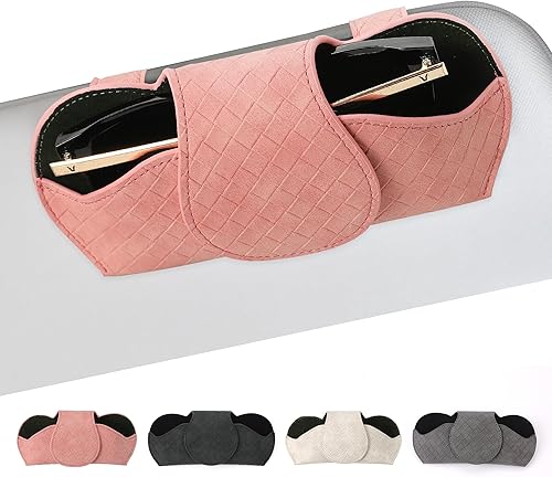 Miniatura 6 de KINIVA Soporte para lentes de sol para visera de automóvil, funda de cuero con clips para accesorios interiores de automóvil, se aplica a todos los