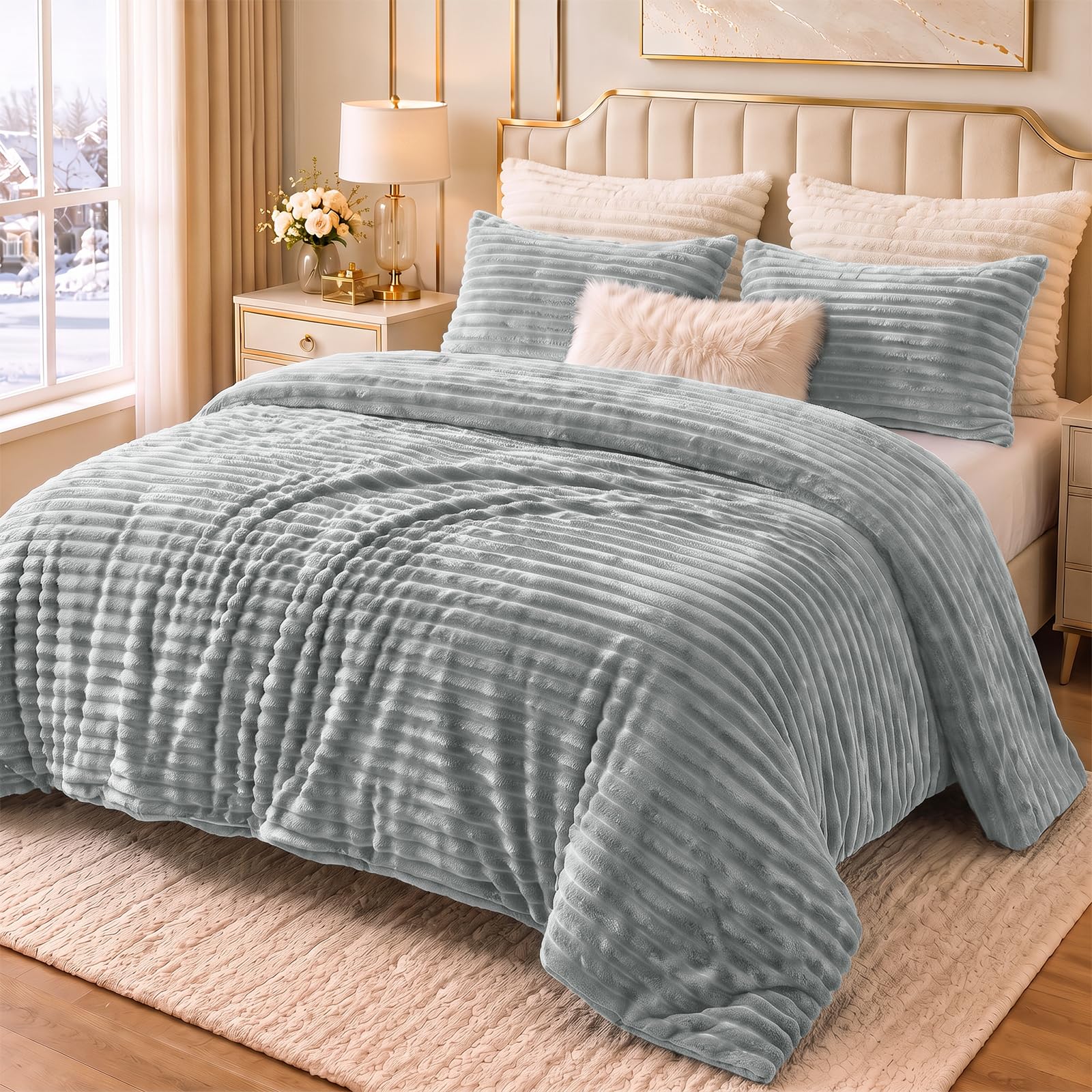 CozyLux Fleece Queen Comforter - Warm Winter Bedding -17 CozyLux Fleece Queen Comforter - Warm Winter Bedding -17