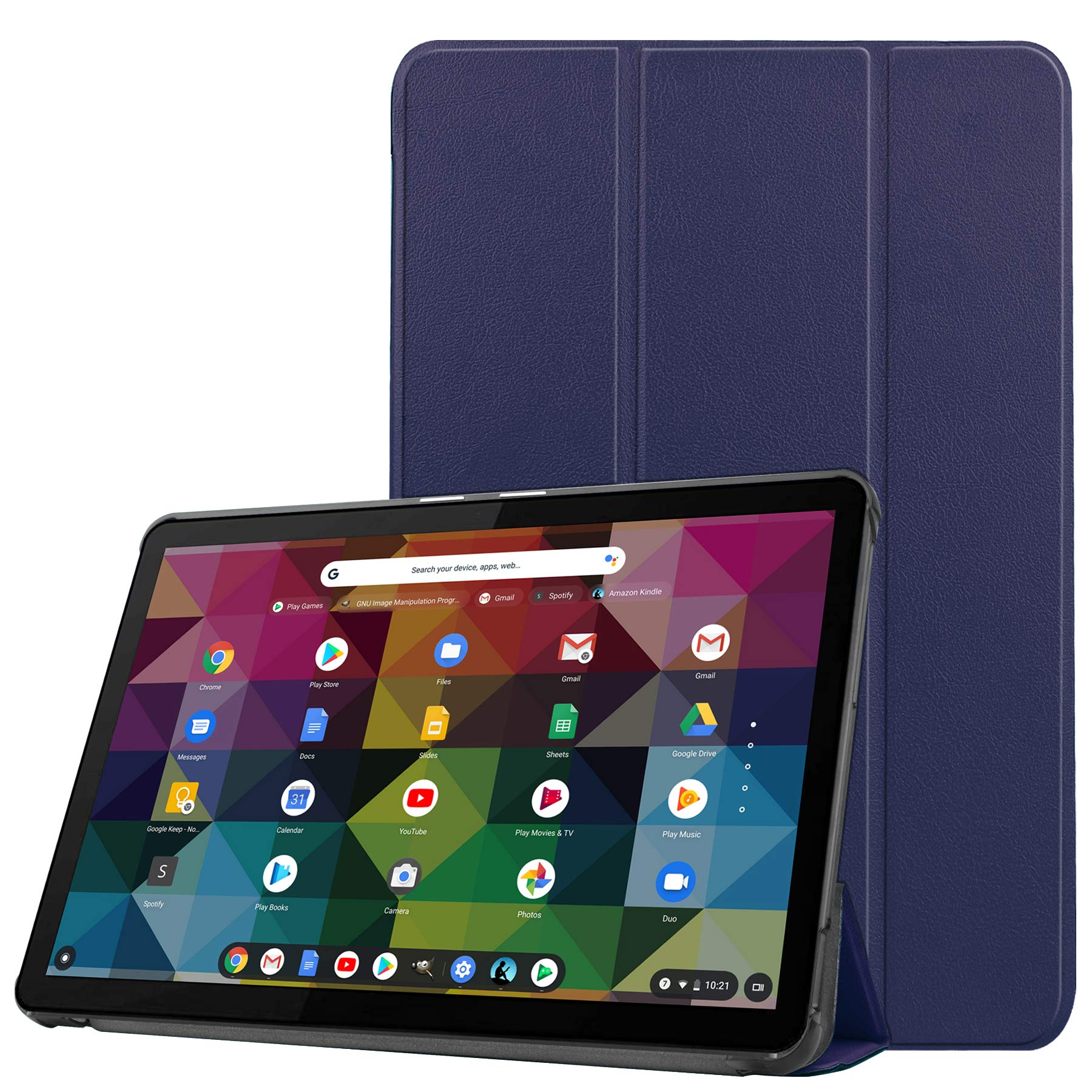 Case for Lenovo Chromebook Duet 2-in-1 10.1, Ratesell Lightweight Smart Trifold Stand Microfiber Lining Case Cover with Auto Wake/Sleep for Lenovo Chromebook Duet 2-in-1 10.1'' CT-X636F Navy