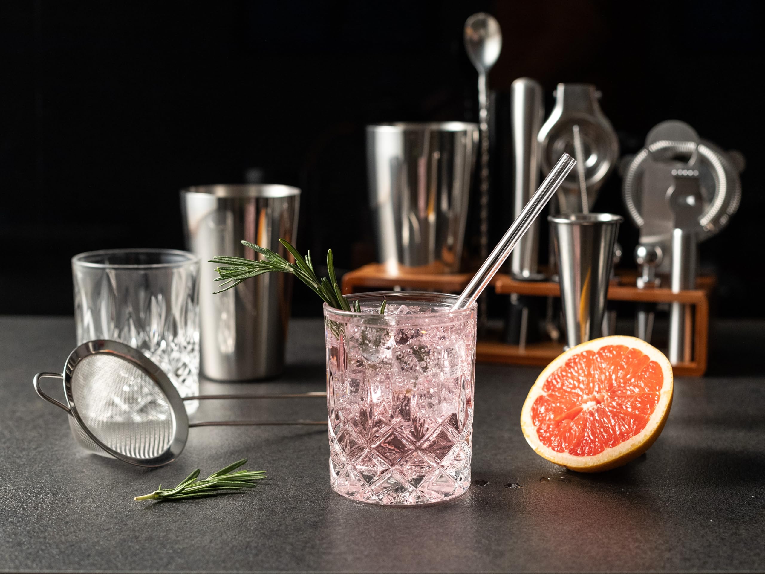 Hanseküche Cocktailset: Boston shaker 825 ml van roestvrij staal, gemakkelijk te openen en zonder te knellen, professionele cocktailshakerset met standaard, ideaal voor barmannen en liefhebbers van