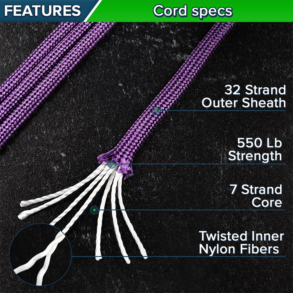 Paracord Planet Typ III 550 Paracord – 600+ Farben – Stränge von 3 - 30 m und Spulen von 70 - 300 m – perfekt für Innen- und Außenbereich, und DIY-Projekte