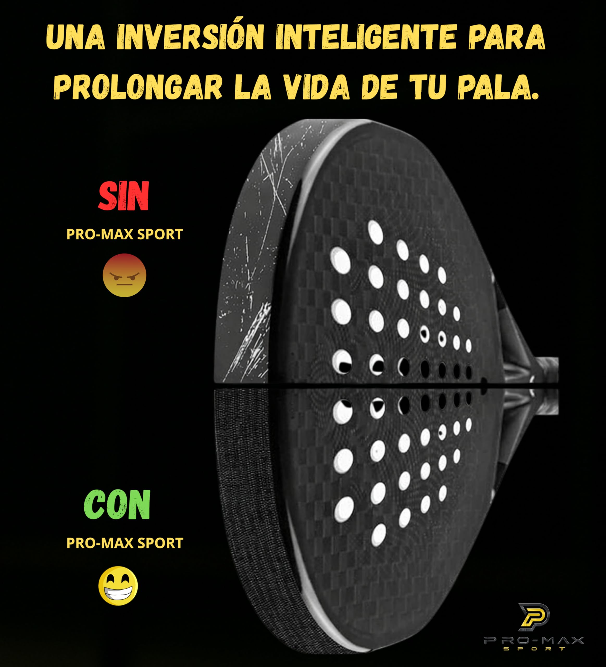 Protector Transparente Rugoso Pala Pádel sin Arruga Central Pack 2 Unidades Alta Durabilidad