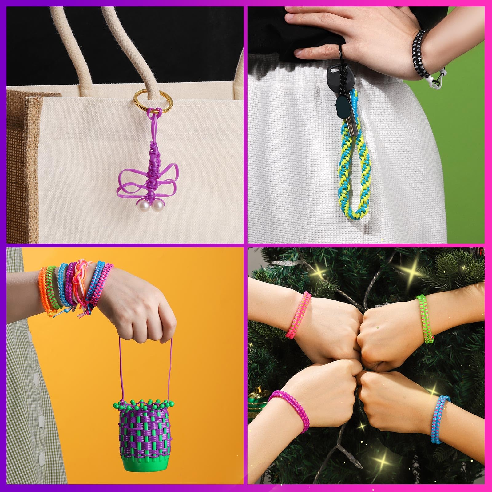 FANDAMEI 8 Color Lanyard Kit, Bright Color Lacing Cord, Lanyard String for Crafts, Bracelets and Jewelry Making - Image 7