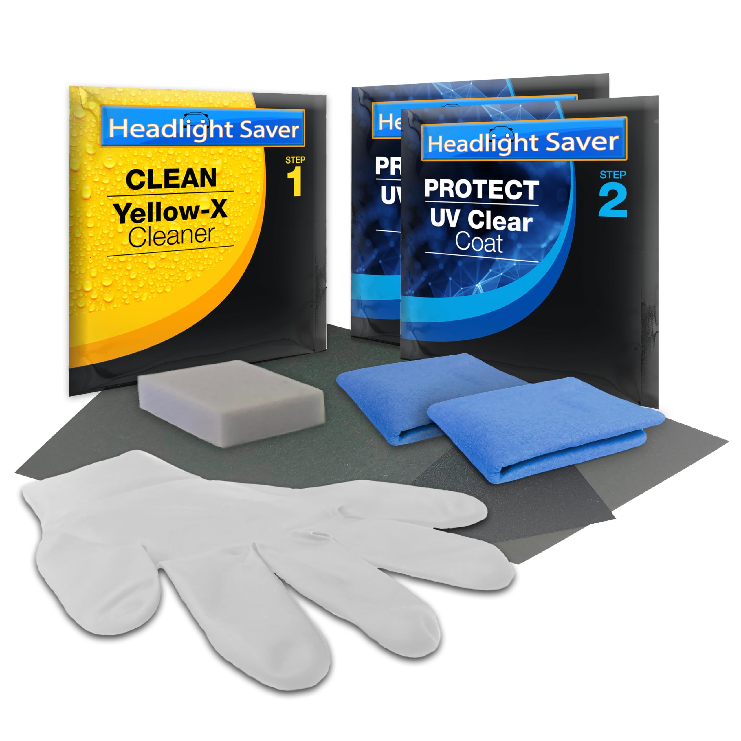 Headlight Saver - Headlight Restoration Kit - 2 Amazing Guarantees for complete satisfaction Simple Two-Step Process to Complete -