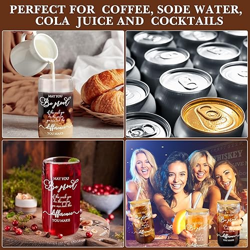 Miniatura 6 de Juego de 12 vasos de vidrio de agradecimiento para empleados, regalos de agradecimiento para compañeros de trabajo, vasos de vidrio de 16 onzas con