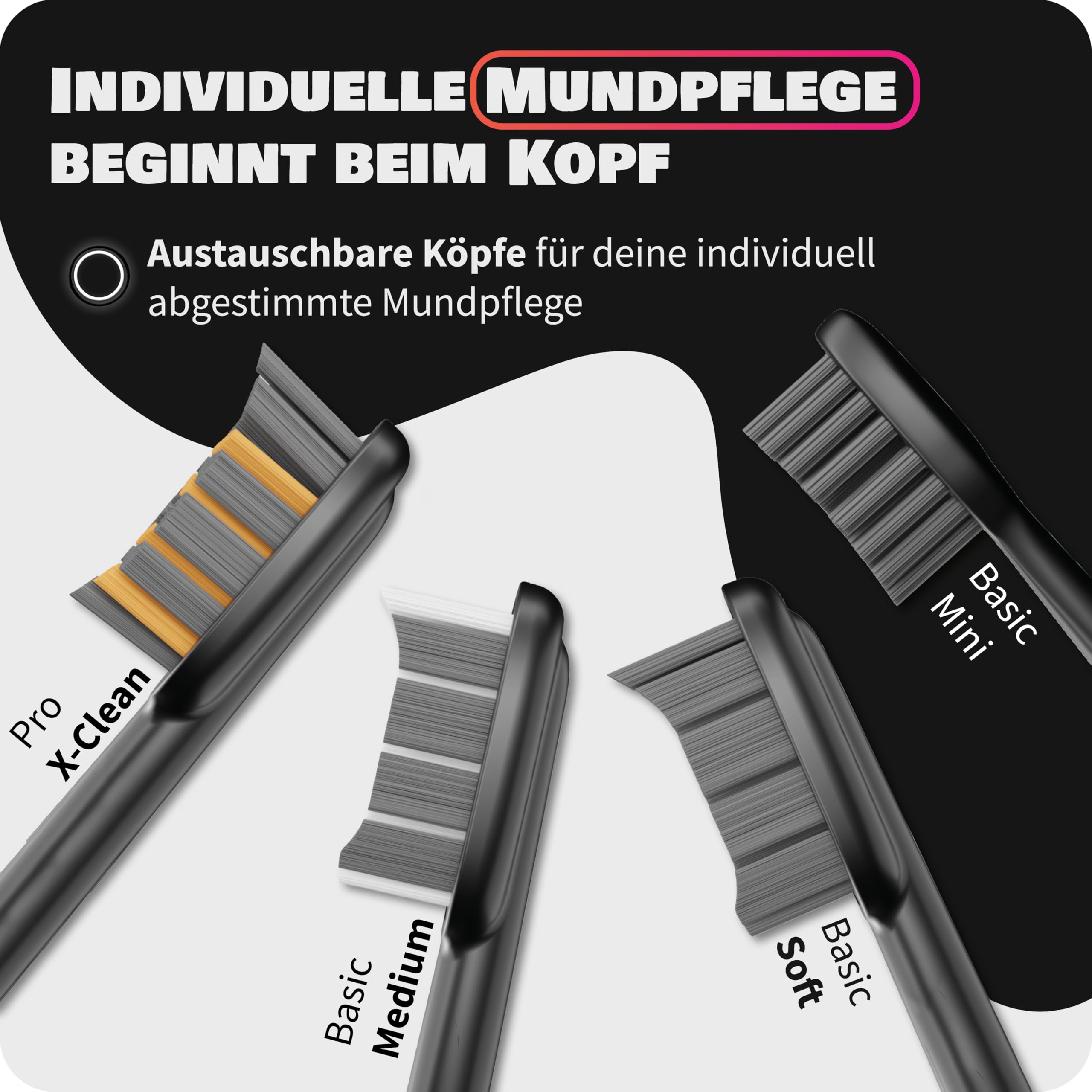 Zahnheld® Elektrische Schallzahnbürste GERO G2 | mit Bürstenköpfen Basic Mini | Vorteilsset (weiß)