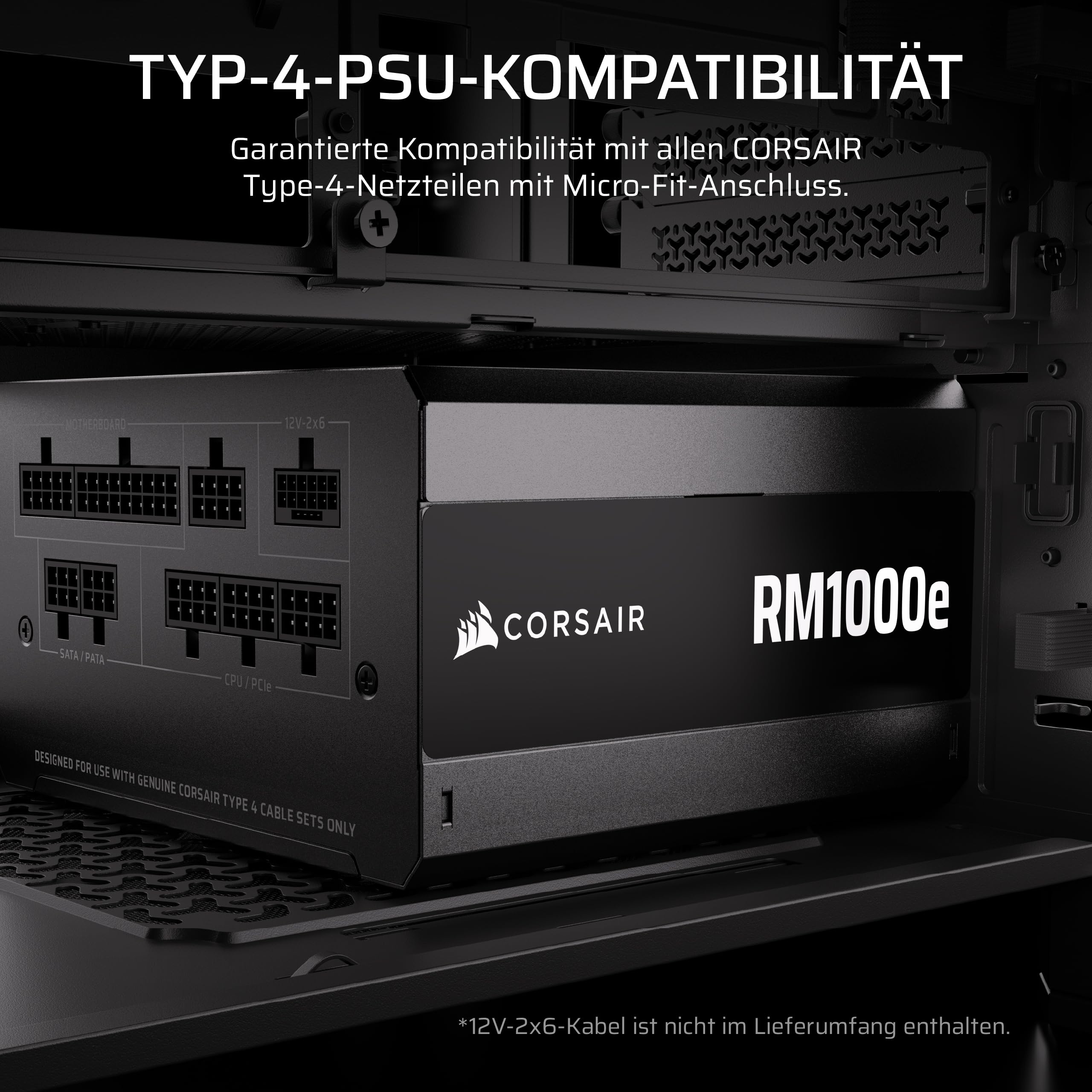 Corsair Elite Premium Pro-Kit mit Einzeln Ummantelten Typ 4-Netzteilkabeln – Flache Kabelkämme, Dreilagiges Mesh-Paracord-Design, Kompatibel Netzteilen mit Typ-4-Kabeln – Schwarz
