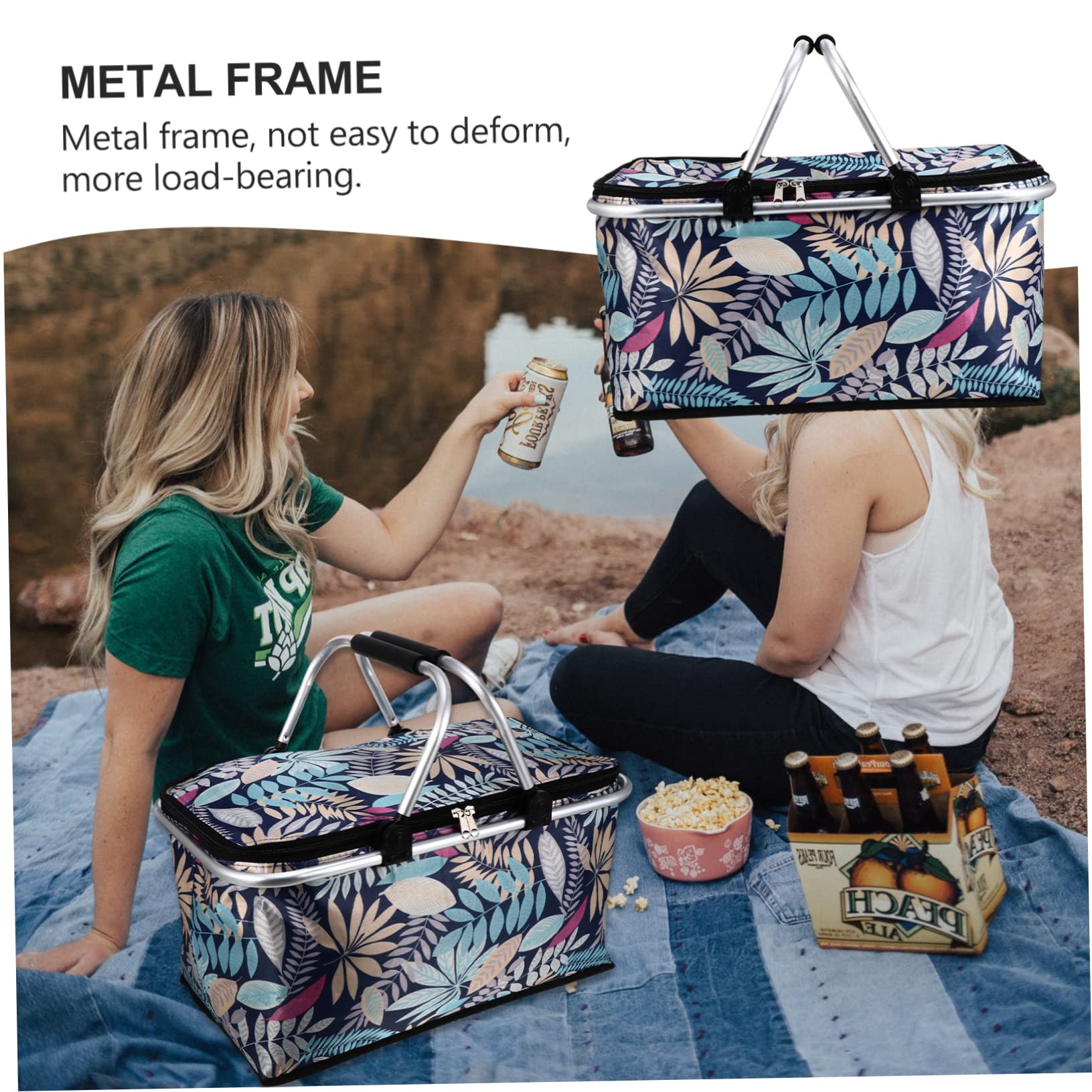 Cestino Da Picnic Isolato Pieghevole - Borsa Termica Per Campeggio E Scampagnate - Foto 4