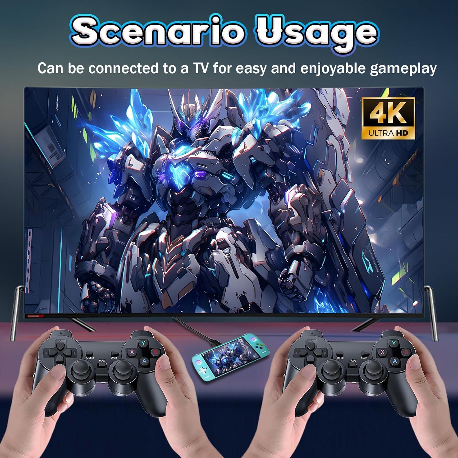 Nuova console di gioco portatile M27, 64 GB di memoria interna con 20.000 giochi, sistema Linux, schermo IPS da 7 pollici, console portatile mini arcade tascabile, uscita HD (verde, 64 g)