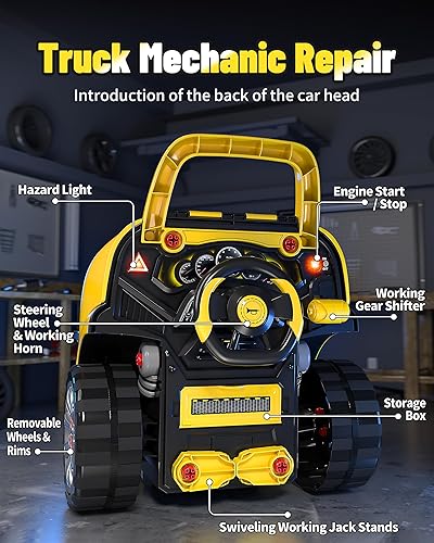 Miniatura 4 de Deejoy Juguete grande del motor del camión (amarillo)