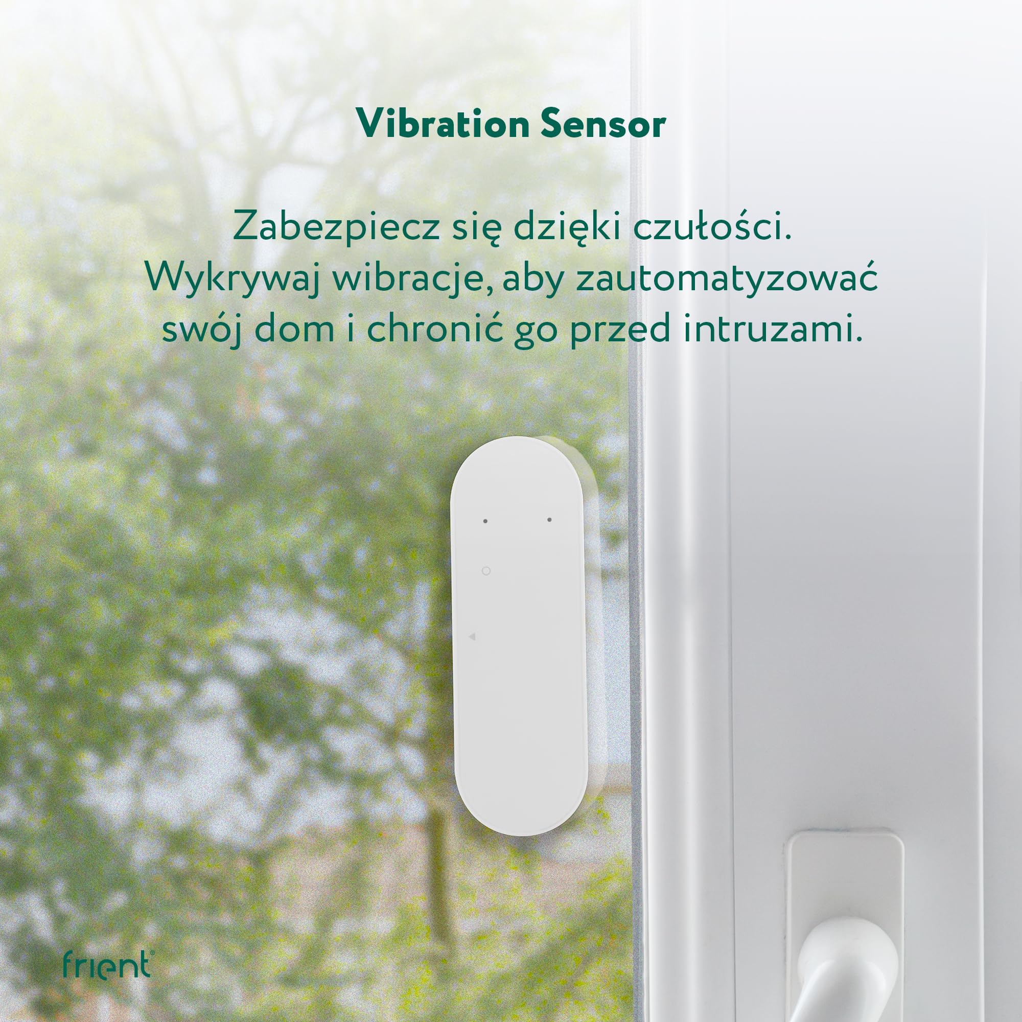 Czujnik Wibracji frient | Wykrywanie wibracji | Czujnik przechyłu | Ochrona domu | 15 predefiniowanych poziomów czułości | Czujnik temperatury | Zigbee | Działa z Homey i SmartThings